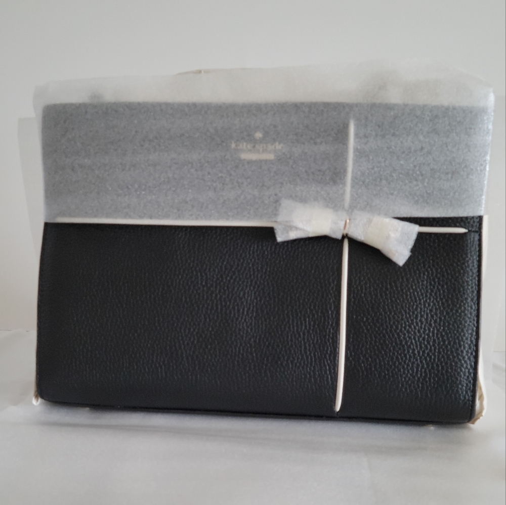 Kate Spade Cherry Street Small Phoebe Wkru4764 Black and Cement Leather Tote